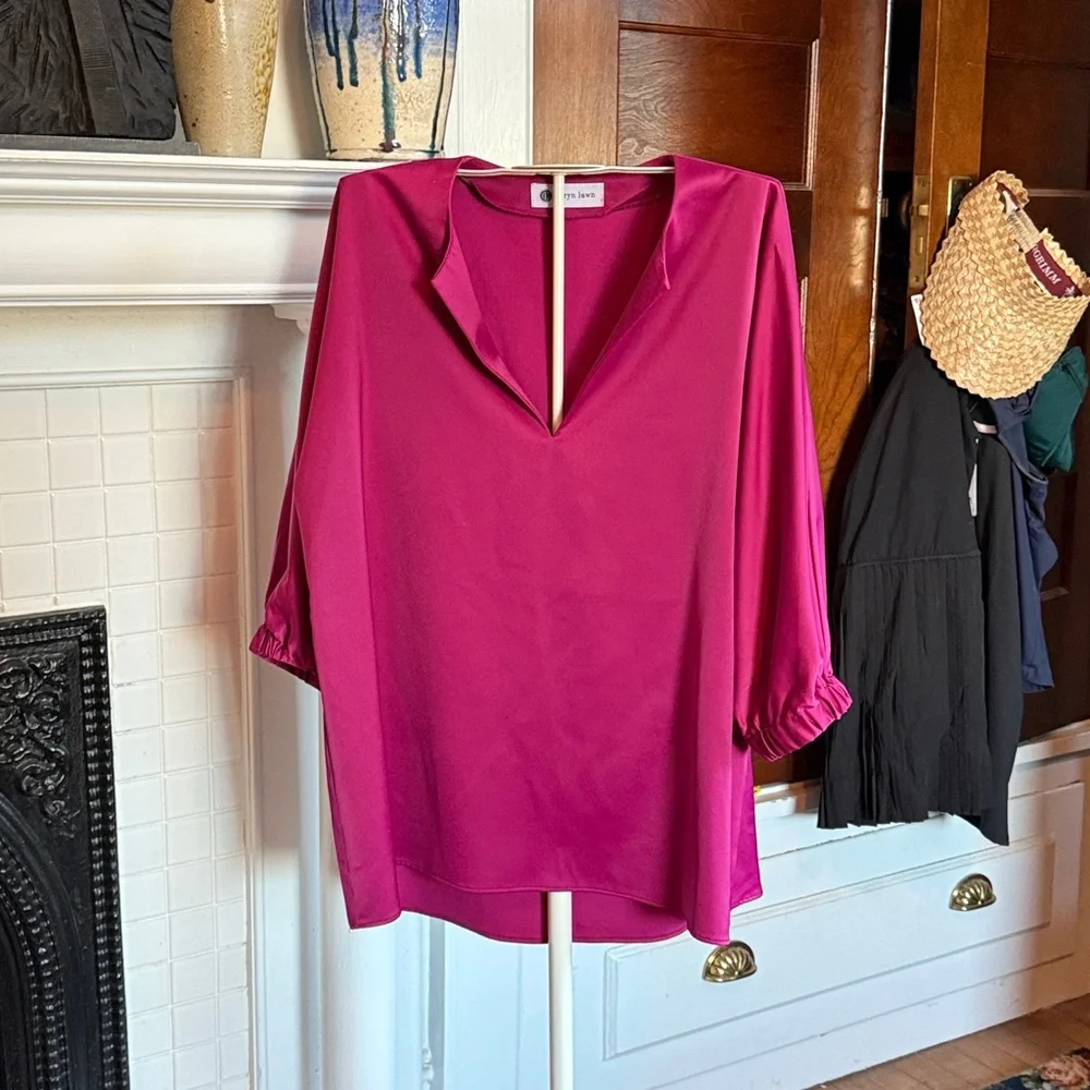 Caryn Lawn Elegant‎ Betsy Top in Fuschia- worn once. 175 retail